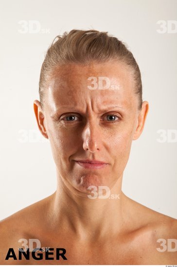 Head Emotions Woman White Slim Wrinkles