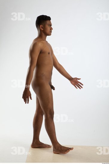 Whole Body Man Animation references Black Nude Formal Slim Studio photo references