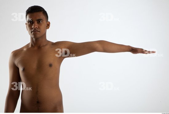 Arm Whole Body Man Animation references Black Nude Formal Slim Studio photo references