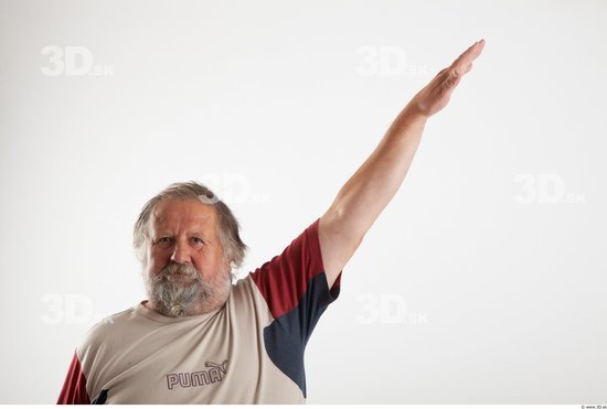 Arm Man Animation references White Casual T shirt Overweight Bearded