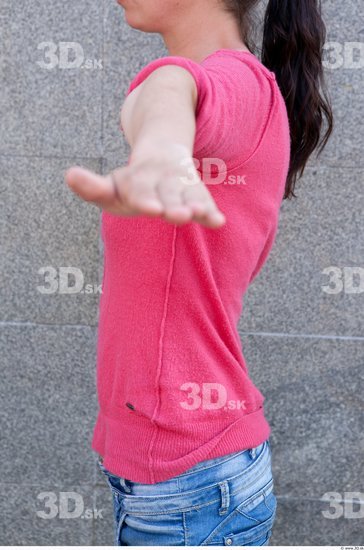 Upper Body Woman Casual Shirt T shirt Average Street photo references