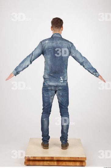 Whole Body Man Animation references Casual Jeans Slim Studio photo references