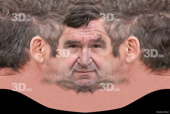 Head Man White Average Head textures Wrinkles