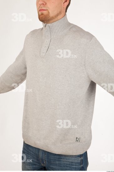 Upper Body Man Casual Sweater Studio photo references