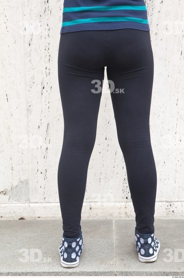 Leg Woman White Casual Average Leggings