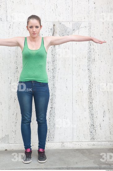 Whole Body Woman T poses White Casual Average