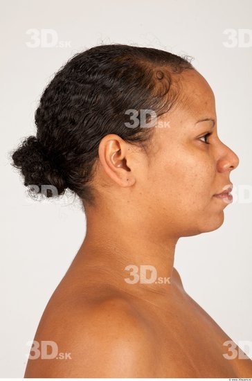 Head Woman Black Overweight Female Studio Poses