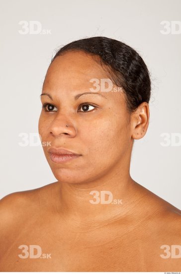 Head Woman Black Overweight Female Studio Poses