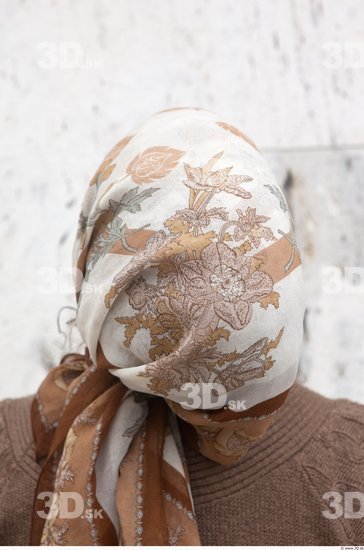 Head Woman White Average Wrinkles Scarf