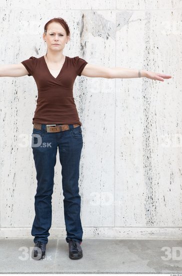 Whole Body Woman T poses Casual Average Street photo references