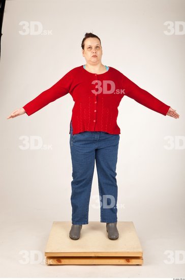 Whole Body Woman Animation references Casual Overweight Studio photo references