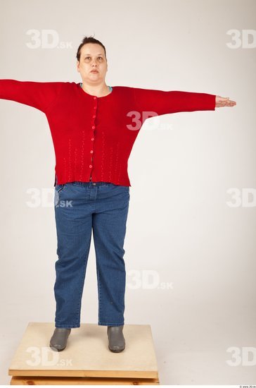 Whole Body Woman T poses Casual Overweight Studio photo references