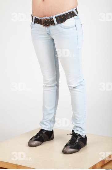 Leg Woman Casual Jeans Slim Studio photo references