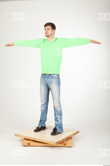 Whole Body Man T poses Casual Athletic Studio photo references