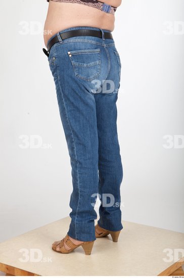 Leg Woman Casual Jeans Average Wrinkles Studio photo references