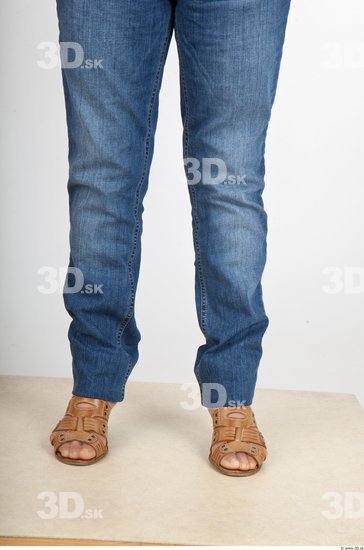 Calf Woman Casual Jeans Average Wrinkles Studio photo references