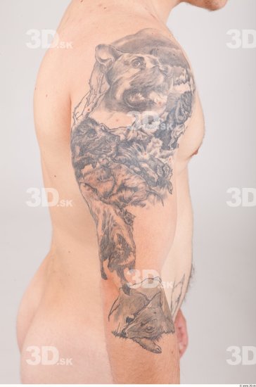 Skin Man Tattoo Nude Average Studio photo references