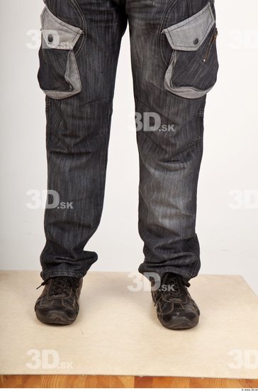 Calf Man Casual Jeans Average Wrinkles Studio photo references