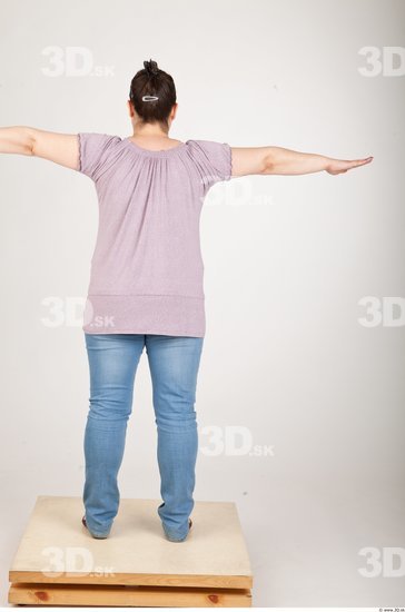 Whole Body Woman T poses Casual Chubby Studio photo references