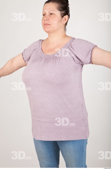 Upper Body Woman Casual Shirt T shirt Chubby Studio photo references