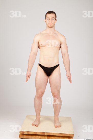 Whole Body Man White Underwear Athletic Studio photo references