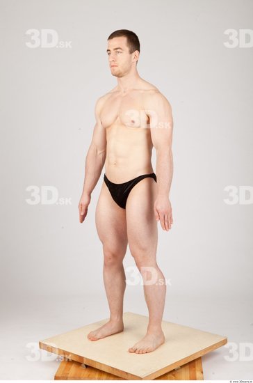 Whole Body Man White Underwear Athletic Studio photo references