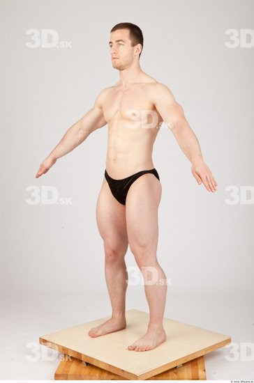 Whole Body Man White Underwear Athletic Studio photo references