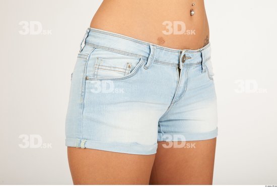 Bottom Hair Woman Casual Shorts Slim Studio photo references