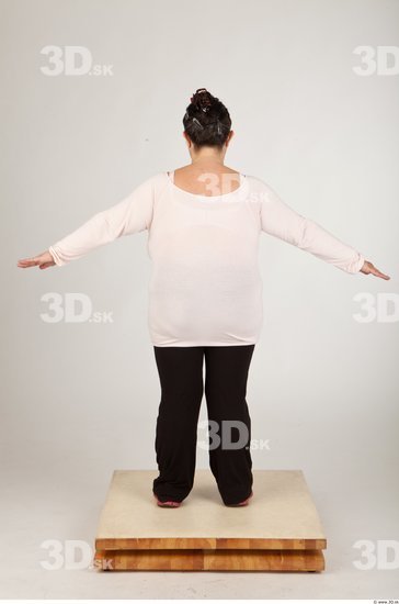 Whole Body Back Woman Animation references Casual Overweight Studio photo references