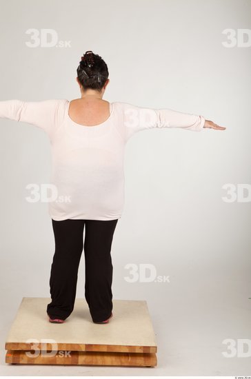 Whole Body Back Woman Animation references T poses Casual Overweight Studio photo references