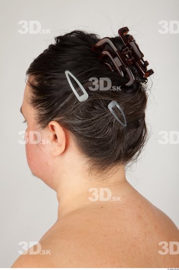 Back Head Woman Nude Overweight Studio photo references
