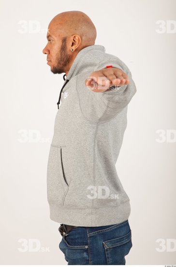 Upper Body Man Animation references Casual Sweater Bald Studio photo references