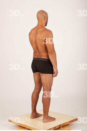 Whole Body Man Underwear Shorts Bald Studio photo references