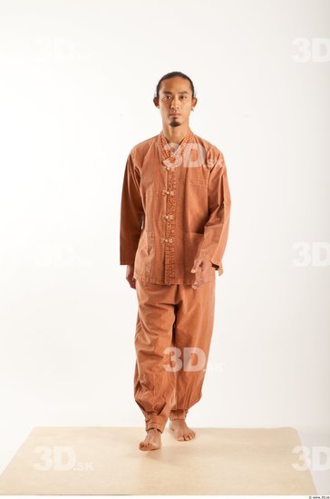 Man Asian Historical Shirt Trousers Average Walking Bearded Studio photo references