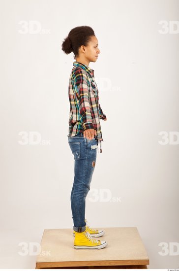 Woman Casual Shirt Jeans Studio photo references