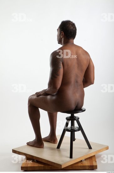 Whole Body Black Tattoo Nude Average Sitting Studio photo references