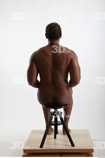 Whole Body Black Nude Average Sitting Studio photo references