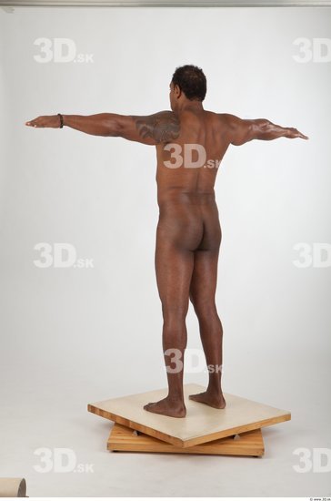Man Black Muscular Studio photo references
