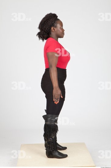 Whole Body Woman Black Casual Chubby Studio photo references