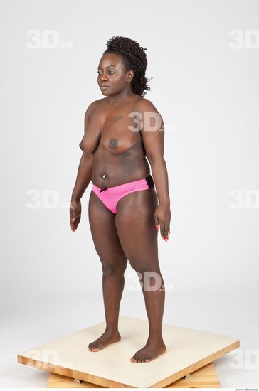 Whole Body Woman Black Underwear Chubby Studio photo references