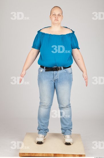 Whole Body Woman White Casual Overweight Studio photo references