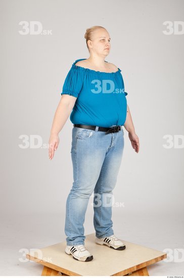 Whole Body Woman White Casual Overweight Studio photo references