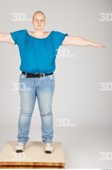 Whole Body Woman White Casual Overweight Studio photo references