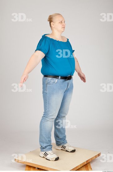 Whole Body Woman White Casual Overweight Studio photo references