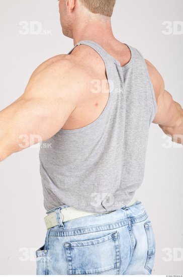 Whole Body Man White Casual Muscular Studio photo references