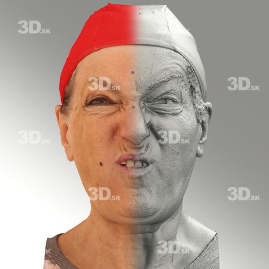 Head Woman White Average 3D Scans