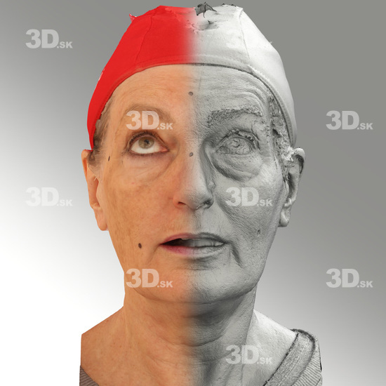 Head Woman White Average 3D Scans