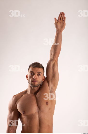 Arm moving pose light of bodybuilder Harold