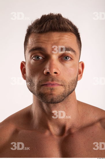 Head moving pose light of bodybuilder Harold