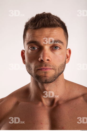 Head moving pose light of bodybuilder Harold